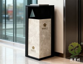 西藏仿大理石紋方形不銹鋼垃圾桶定制圣潔與堅韌的融合